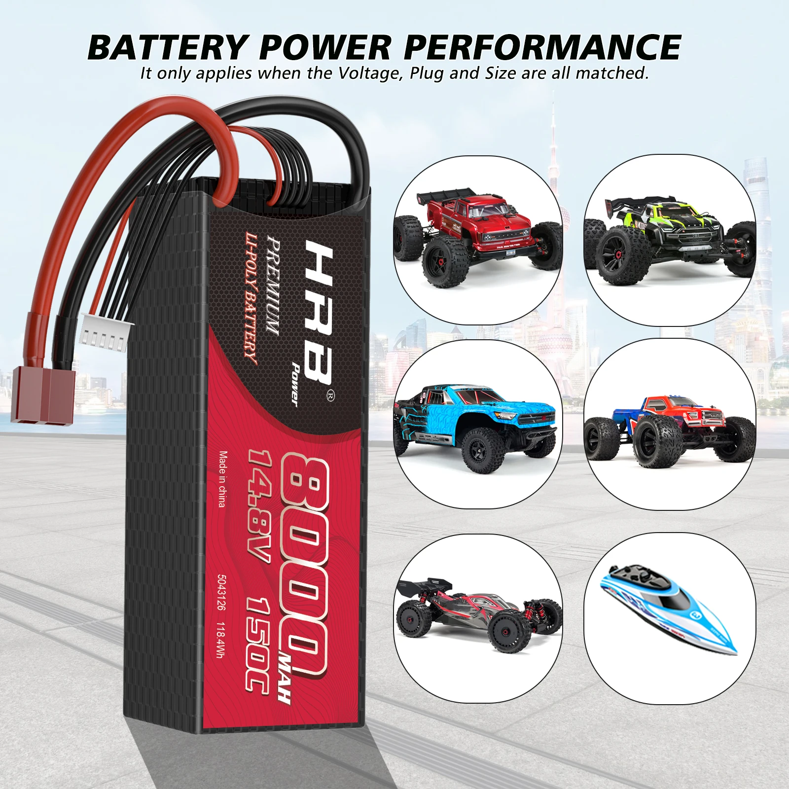 2PCS HRB 7.4V 2S 3S 4S Lipo Battery, advanced stacking technology makes the capacity of a single battery reach 6000mah