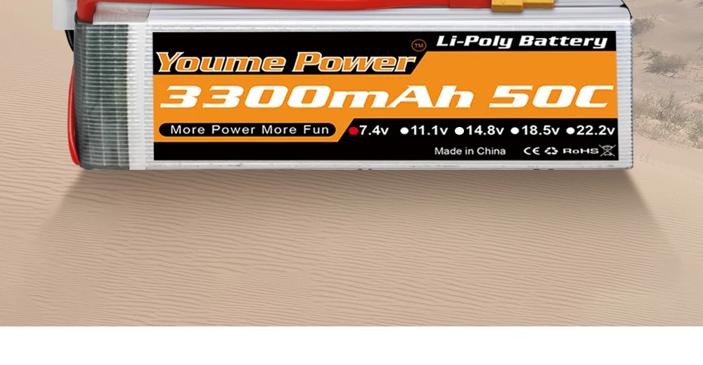 2 قطعة بطارية ليبو Youme 7.4V 2S - 3300mah 4500mah 5200mah 6200mah 6500mah Hardcase T Deans XT60 XT90 EC5 EC3 حافظة صلبة أجزاء RC 9 2PCS Youme 7.4V 2S Lipo Battery, Youme Power 33OmAh Soc More Power More Fun 7.4v 11.1v 1