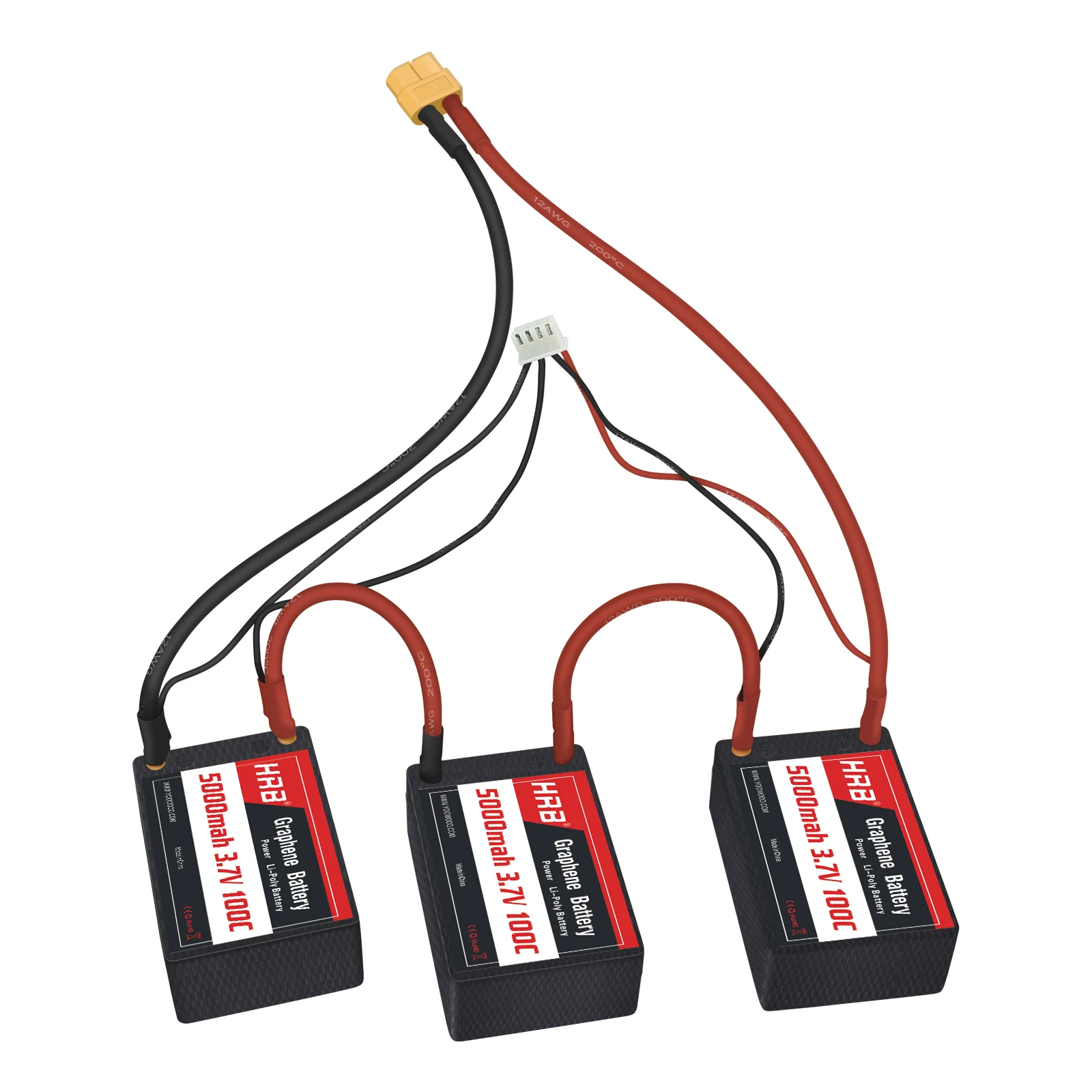 HRB 2S 3S Lipo Battery, 7.4V 5000mah 100C (2S3P) 11.1V 