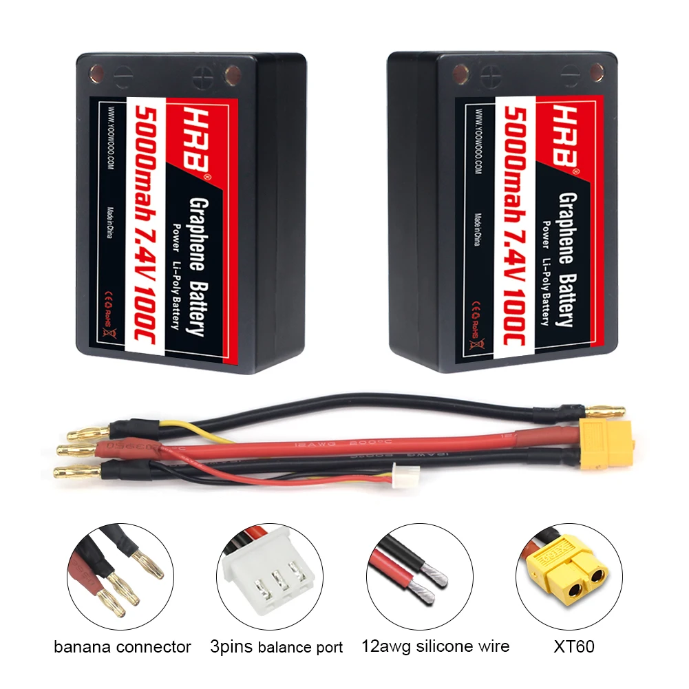 HRB 2S 3S Lipo Battery, XT60 Deans EC5 EC3 RC Car FPV Air