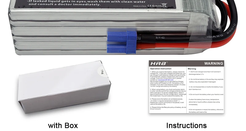 HRB 6S 22.2V Lipo Battery, cukedmquid Jaces HEnEnG aan Ie Cannet