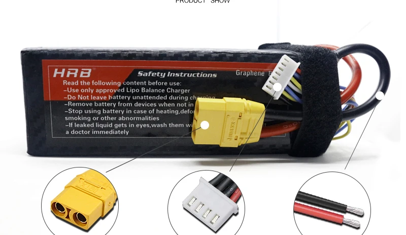 HRB Graphene 3S 11.1V 5000mah Lipo Battery -100C XT90 XT60 Deans EC5 T XT90-S For Racing Car Airplane Boat Truck RC Parts 17 use only approved Lipo Balance Charger Do not leave battery unattended during ch Re
