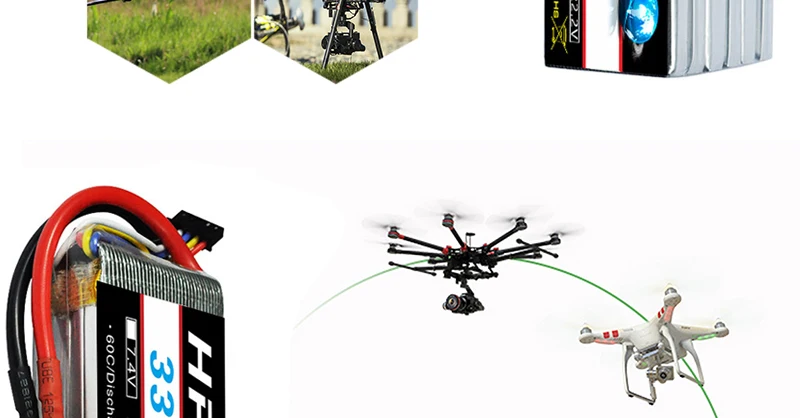 HRB 2S 7.4V 11.1V Lipo Battery, RC Quadcopter FPV Airplane Car Parts 14.8V 18.5