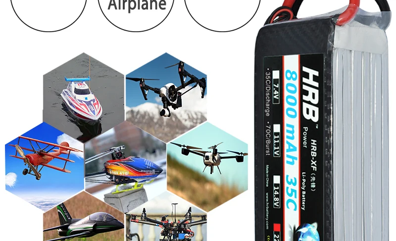 HRB 22.2V 8000mah Lipo Battery, RC Parts For FPV Drone Quadcopter Helicopter Airplane
