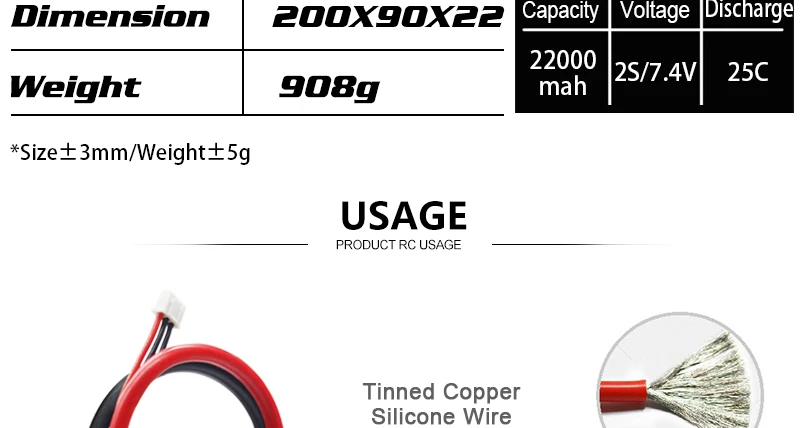 HRB 2S 7.4V 22000mah Lipo Battery - XT60 Deans T XT90 EC5 XT150 AS150 XT90-S Plug 25C RC Quadcopter Airplanes Boat Car Truck Parts 14 HRB 2S 7.4V 22000mah Lipo Battery, zooxgoxzz Capacity Voltage Discharge 22000 25/7