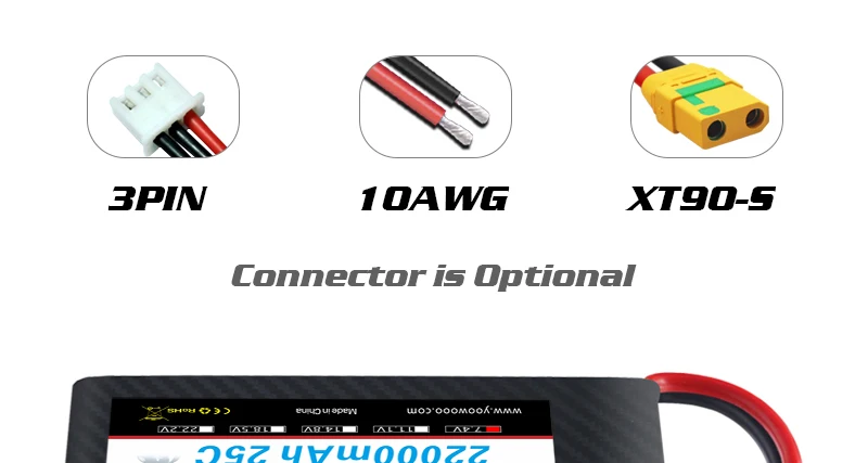 HRB 2S 7.4V 22000mah Lipo Battery - XT60 Deans T XT90 EC5 XT150 AS150 XT90-S Plug 25C RC Quadcopter Airplanes Boat Car Truck Parts 19 HRB 2S 7.4V 22000mah Lipo Battery, 3PIN 1OAWG Xt9O-5 Connector is Optional Cn