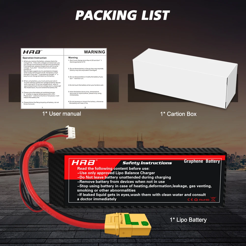 HRB 3S Lipo Battery 11.1V 9500mah - 120C Hard Case XT60 T EC2 EC3 EC5 XT90 XT30 for For RC Car Truck Monster Boat Drone RC Toy 12 HRB 3S Lipo Battery, HrB WARNING: Use only approved Lipo Balance Charger