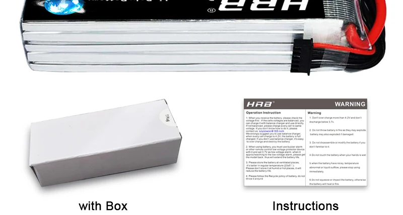 HRB 5S 18.5V Lipo Battery, ZCrU HAD WARNING Octritieniien t with Box Instruction