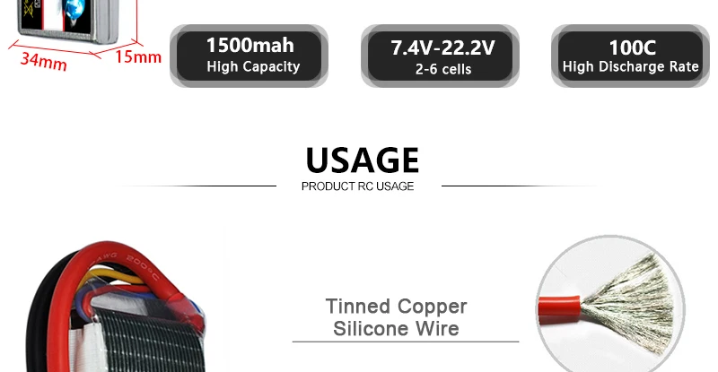 HRB 3S 11.1V 1500mah Lipo Battery, 150Omah 7.4V-22.2V 10OC 15mm High Capacity