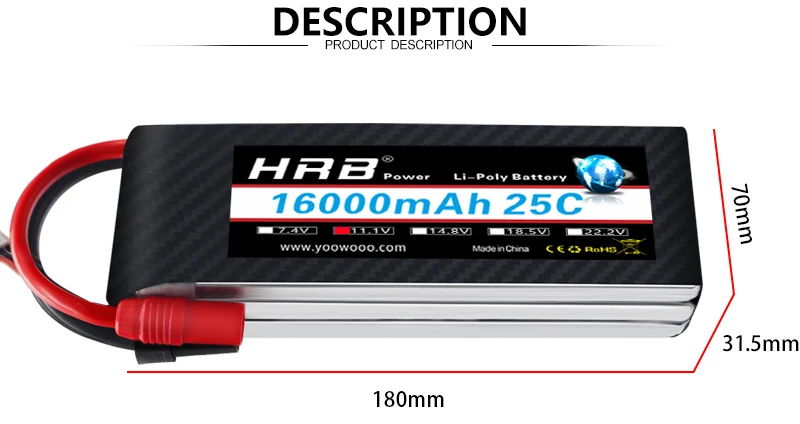 HRB Lipo 3S Battery, PRODUCT DESCRIPTION HRB pot Reeo n6ooo