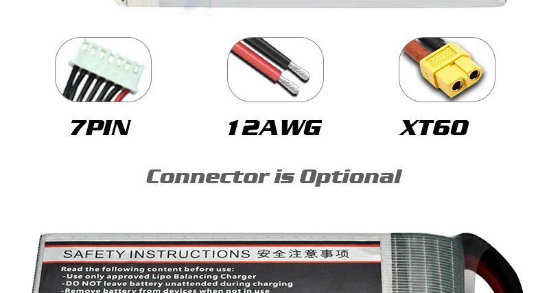 بطارية ليبو HRB 6S 22.2V 1800mah - XT60 T Deans XT90 EC5 50C لطائرات السباق MultiCopter FPV عربات التي تجرها الدواب قارب السيارة RC أجزاء رائعة 17 HRB 6S 22.2V Lipo Battery, ZPIN 12AWG XT6o Connector i5 Optional SA