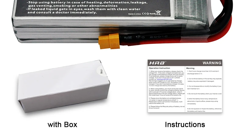 بطارية ليبو HRB 6S 22.2V 1800mah - XT60 T Deans XT90 EC5 50C لطائرات السباق MultiCopter FPV عربات التي تجرها الدواب قارب السيارة RC أجزاء رائعة 18 HRB 6S 22.2V Lipo Battery, "Stop using battery In cuscof hcating dctormotio