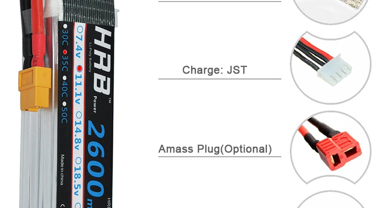 HRB 3S 11.1V Lipo Battery - 2600mah X