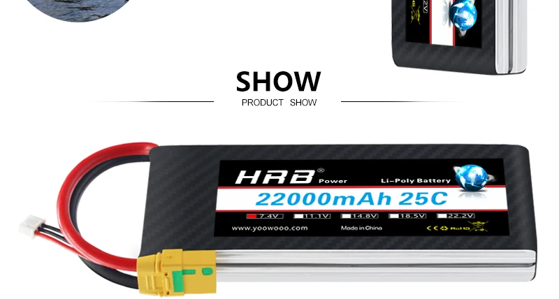 HRB Lipo 2S Battery, SHOW PRODUCT SHOW HRB Uoe Pol Boticr 22o