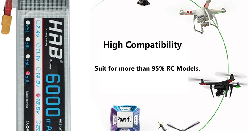 HRB Lipo 5S Battery, AKKU Parts - 50C XT60 Deans T xT