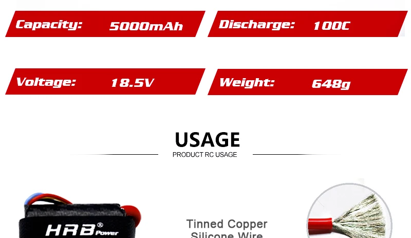 HRB 5S 18.5V 5000mah Graphene Lipo Battery, RC USAGE Tinned Copper HaB Potter Cilicere Inira
