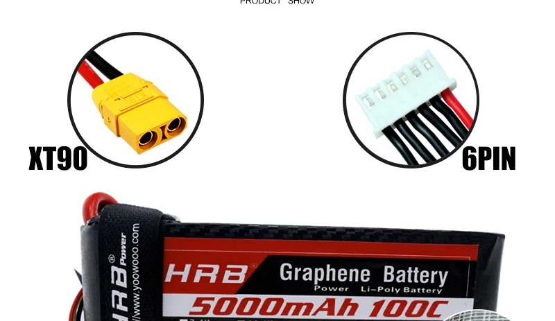 HRB 5S 18.5V 5000mah Graphene Lipo Battery, Deans T Parts XT60