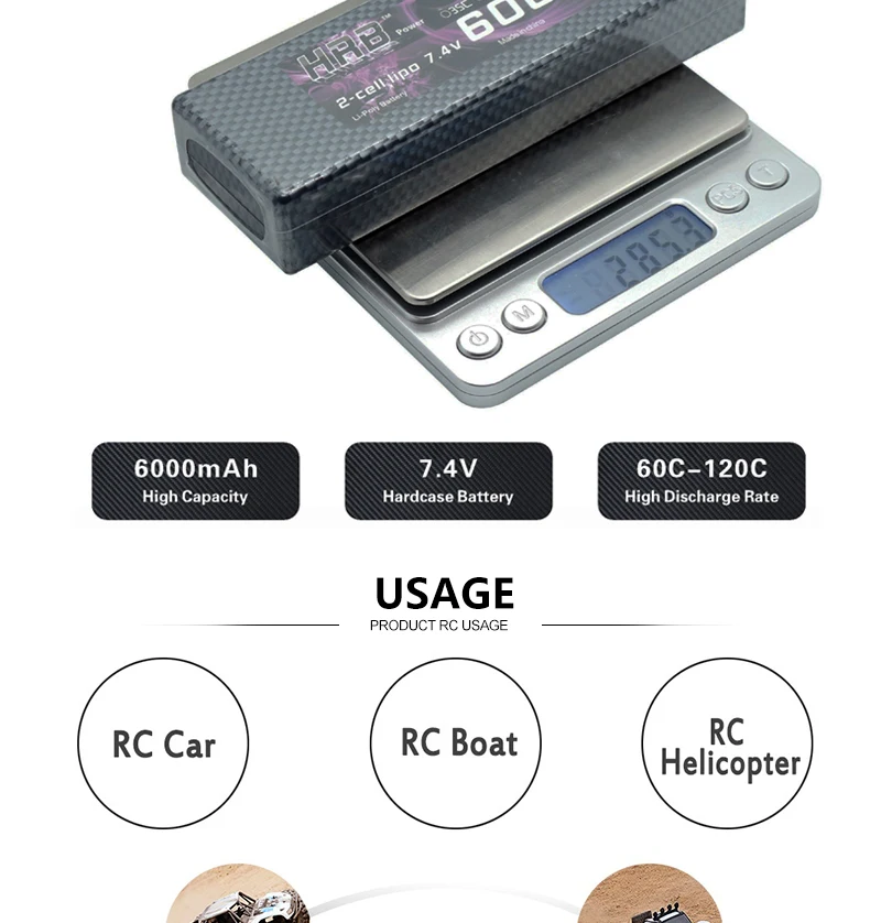 Aj 600omAh 7.4V 6Oc-120C High Capacity Hard