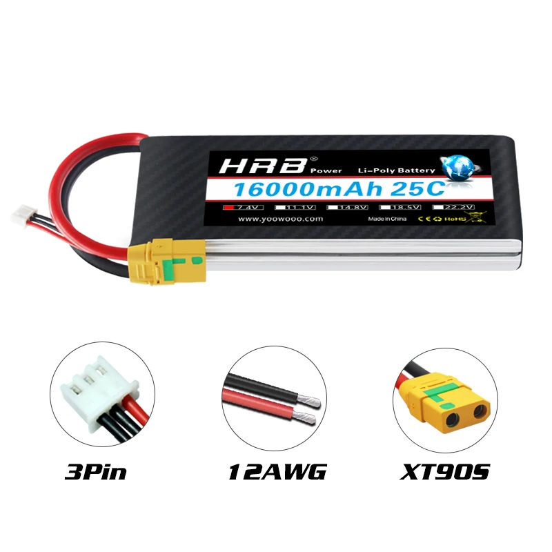 HRB Lipo 2S Battery, AWA HCCA D8w Das57 722 #ardomo0