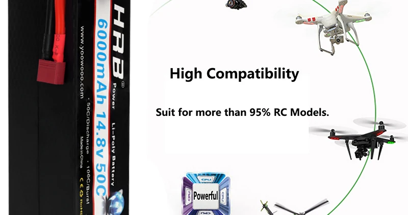 HRB 4S 14.8V 6000mah Lipo Battery, Deans T XR60 XT90 EC5 RC Car Off-