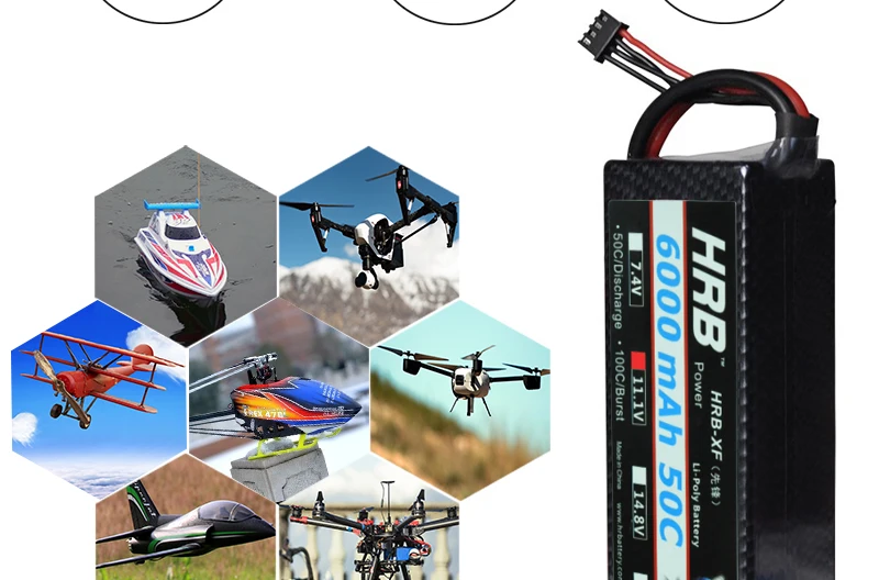 HRB Lipo Battery 3S 11.1V 6000mah - 50C XT60 RC Parts T Deans EC5 XT90 Hardcase Car Truck Airplane Boat Drone FPV 15 HRB Lipo Battery, T Deans EC5 XT90 Hardcase Car Truck Airplane Boat Dr