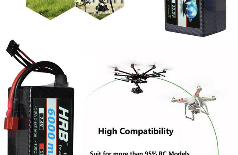 HRB Lipo Battery 3S 11.1V 6000mah - 50C XT60 RC Parts T Deans EC5 XT90 Hardcase Car Truck Airplane Boat Drone FPV 16 HRB Lipo Battery, T Deans EC5 XT90 Hardcase Car Truck Airplane Boat Dr