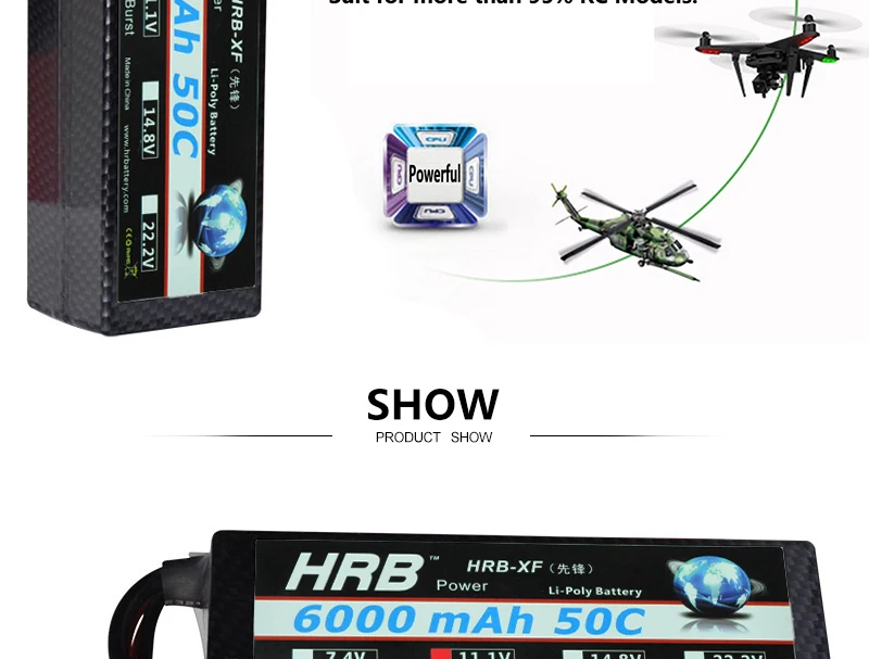 HRB Lipo Battery 3S 11.1V 6000mah - 50C XT60 RC Parts T Deans EC5 XT90 Hardcase Car Truck Airplane Boat Drone FPV 17 HRB Lipo Battery, T Deans EC5 XT90 Hardcase Car Truck Airplane Boat Dr