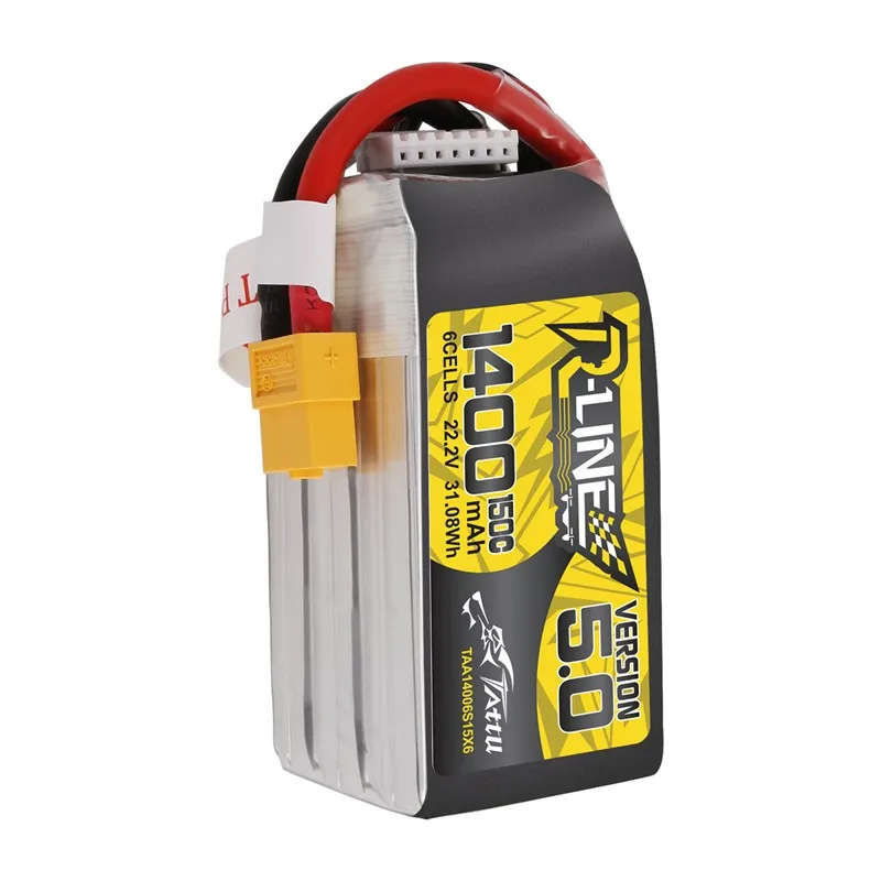 Tattu R-Line الإصدار 5.0 V5 1200 1400mAh 150C 6S 22.2V بطارية ليبو XT60 التوصيل FPV سباق بدون طيار أجهزة الاستقبال عن بعد 5 Tattu R-Line V5 SPECIFICATIONS Use : Vehicles
