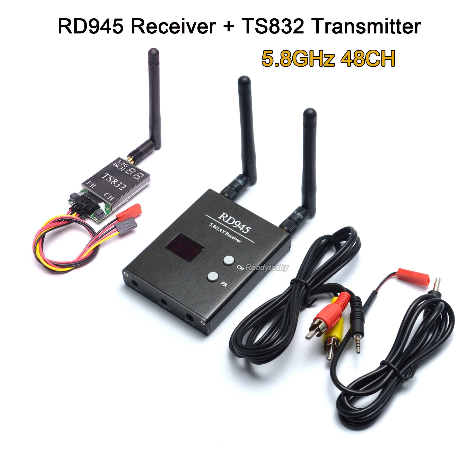 RD945 Skyzone ISM 5.8G Wireless Dual Receiver & TS832 Transmitter 5.8GHz 48CH VTX For 250MM FPV Multicopter RC Toys Part 11 RD945 Receiver + TS832 Transmitter 5.8GHz 48CH