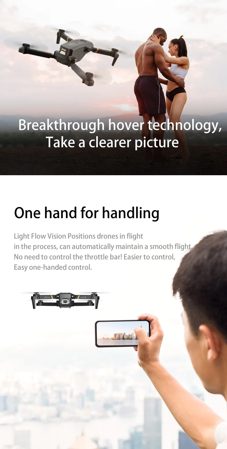 V4 Rc Drone - كاميرا 4k HD ذات زاوية واسعة 1080P WiFi fpv بدون طيار كاميرا مزدوجة كوادكوبتر في الوقت الحقيقي ناقل الحركة هليكوبتر بدون طيار ألعاب هدايا 28 V4 Rc Drone, drones can automatically maintain a smooth flight no need to control the