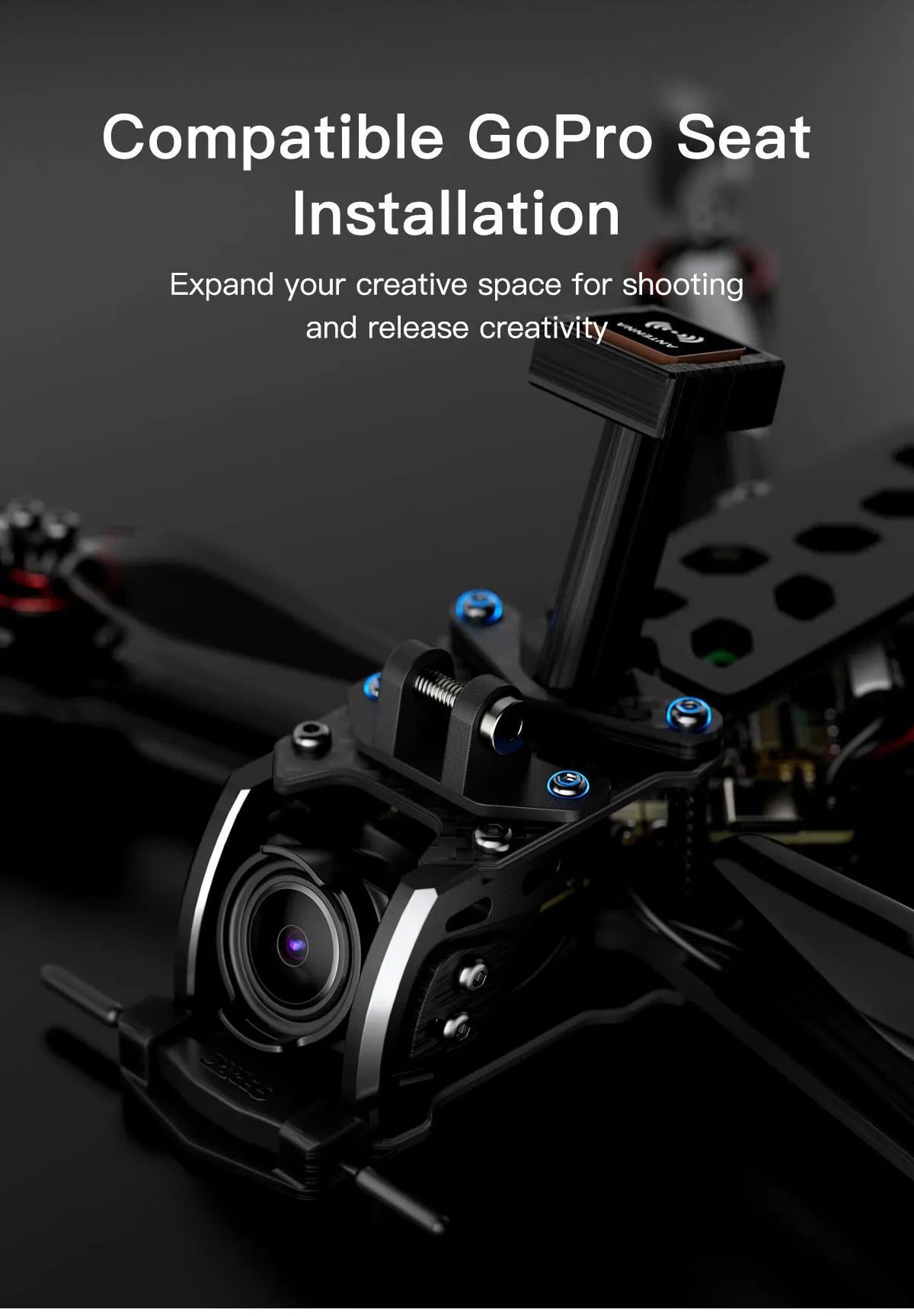 GEPRC Tern-LR40 Analog Long Range FPV, Compatible GoPro Seat Installation Expand your creative space for shooting and release creativvity 