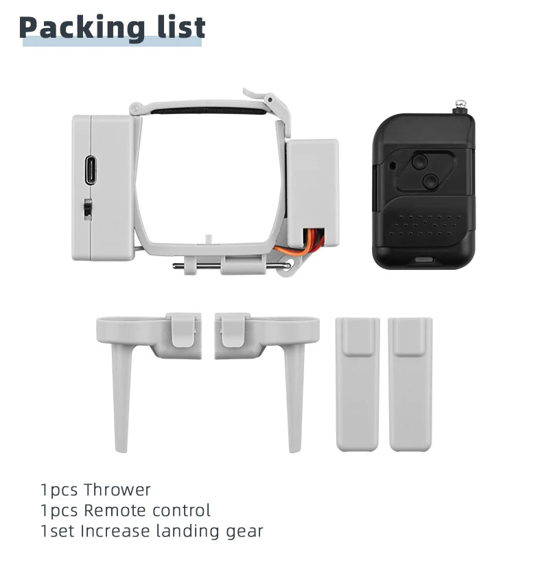 Packing list Ics Thrower pcs Remote control Iset Increase landing gear